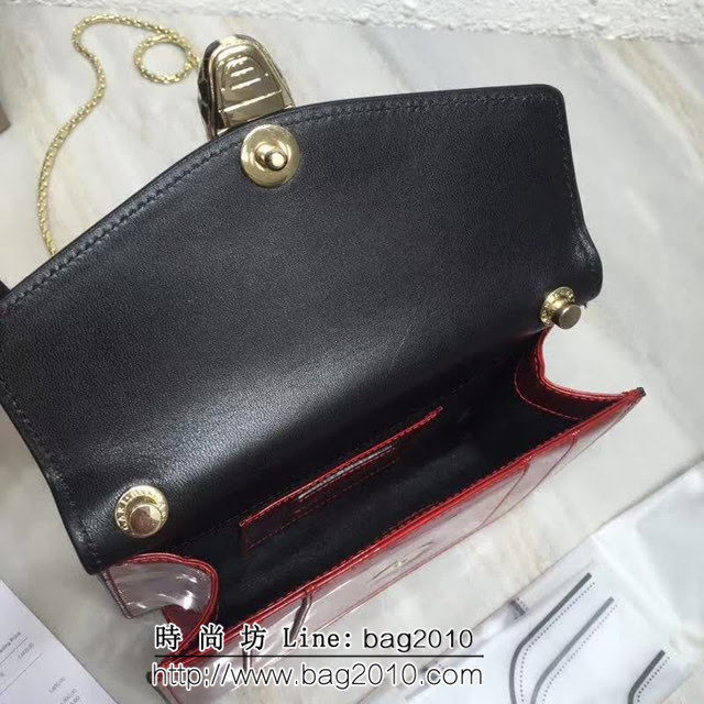 BVLGARI寶格麗 漆皮系列 小號 時尚 鏈條單肩斜挎包 34559 FYD1373
